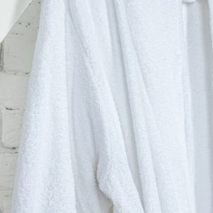 Халат махровый белый велюр Cotton Linne 16  размер (52-54)